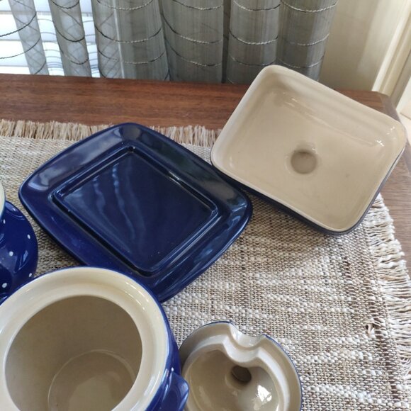 RKM Rheinsberger Germany Set of 4, VTG Jam Pot, Butter Dish, Tea Mug signed, - Picture 7 of 14